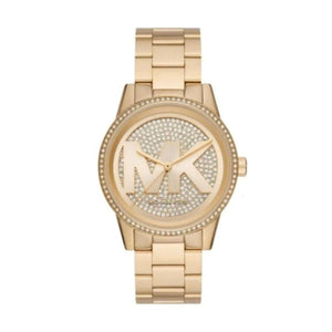  Shop Authentic Michael Kors Ritz Pave Crystals Gold Dial Gold Steel Strap Watch for Women - MK6862 - Luxxuri