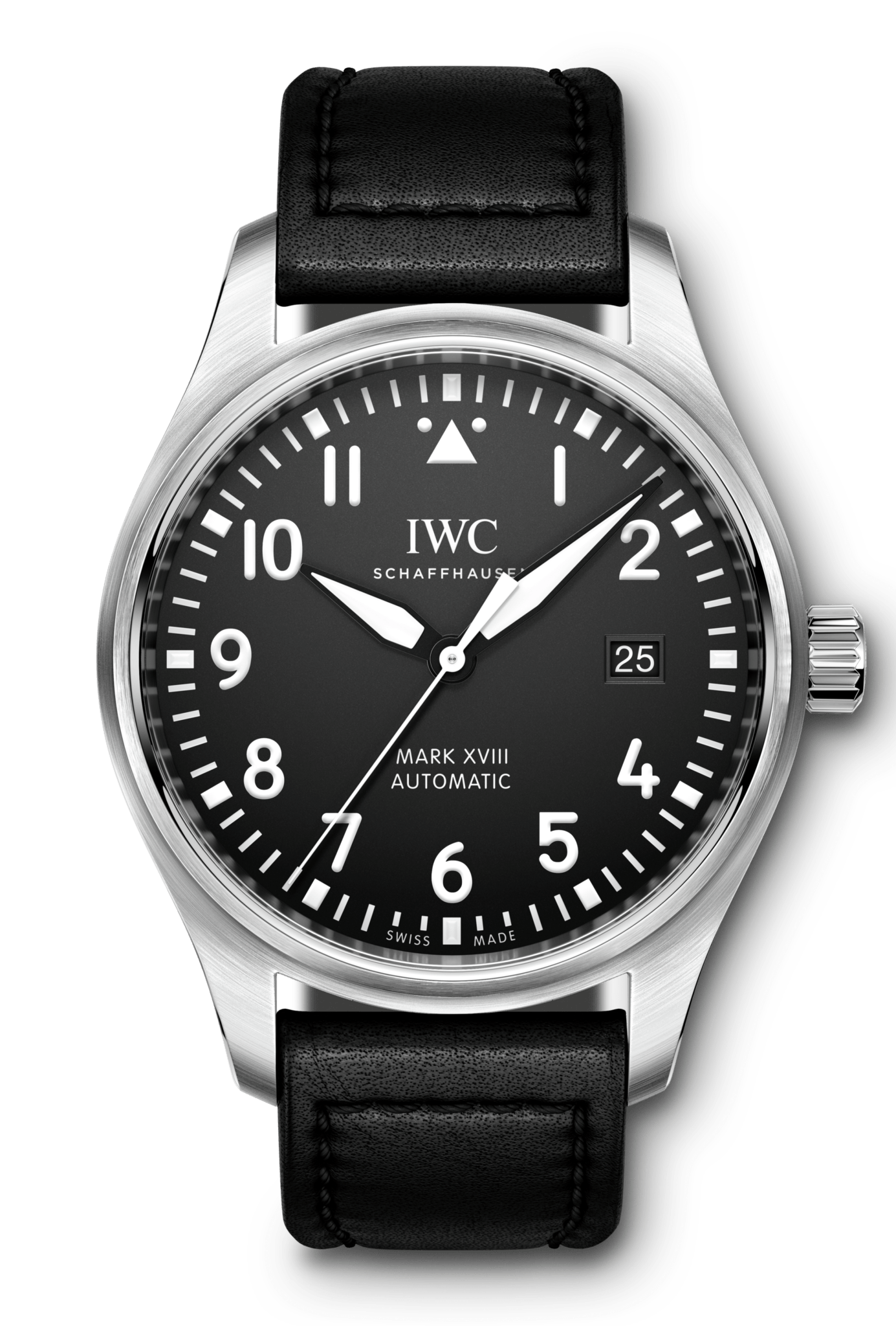  Shop Authentic IWC Pilot's Mark XVIII 40mm Black Dial Black Leather Strap Watch for Men - IW327001 - Luxxuri