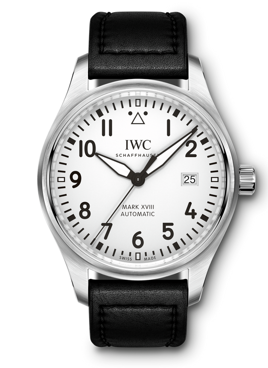  Shop Authentic IWC Pilot's Watch Mark XVIII White Dial Black Leather Strap Watch for Men - IW327002 - Luxxuri