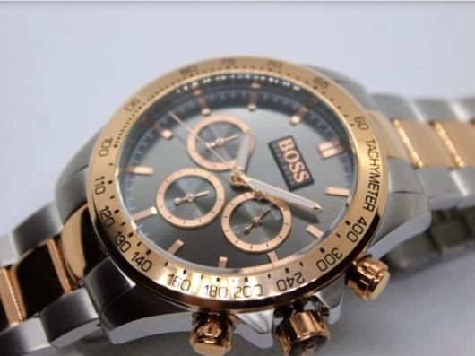  Shop Authentic Hugo Boss Ikon Grey Dial Two Tone Steel Strap Watch for Men - 1513339 - Luxxuri