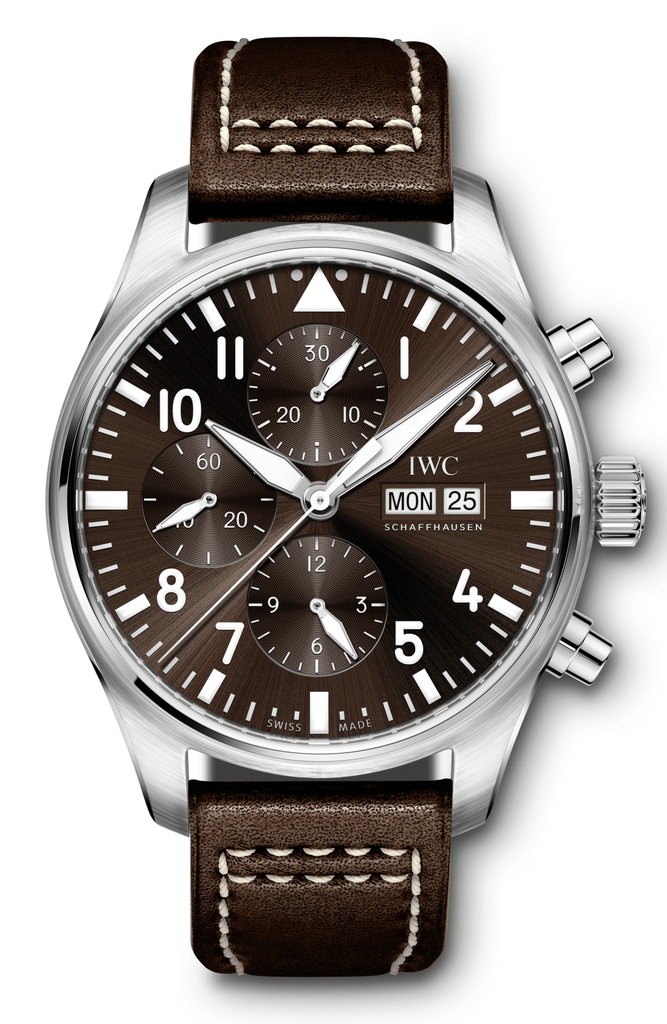  Shop Authentic IWC Pilot's Watch Chronograph Edition Brown Dial Brown Leather Strap Watch for Men - IW377713 - Luxxuri