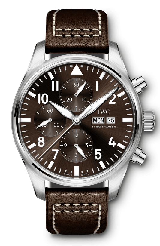  Shop Authentic IWC Pilot's Watch Chronograph Edition Brown Dial Brown Leather Strap Watch for Men - IW377713 - Luxxuri