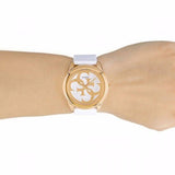  Shop Authentic Guess G Twist White & Gold Dial White Silicone Strap Watch For Women - W0911L5 - Luxxuri