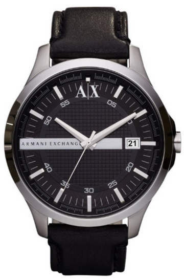  Shop Authentic Armani Exchange Hampton Chronograph Black Dial Black Leather Strap Watch For Men - AX2101 - Luxxuri