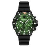  Shop Authentic Emporio Armani Diver Chronograph Quartz Green Dial Black Silicon Strap Watch For Men - AR11463 - Luxxuri