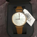  Shop Authentic Emporio Armani Classic Analog Silver Dial Brown Leather Strap Watch For Women - AR8040 - Luxxuri