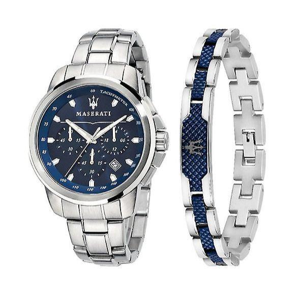  Shop Authentic Maserati Successo Chronograph Blue Dial Silver Steel Strap Watch For Men - R8873621002 - Luxxuri