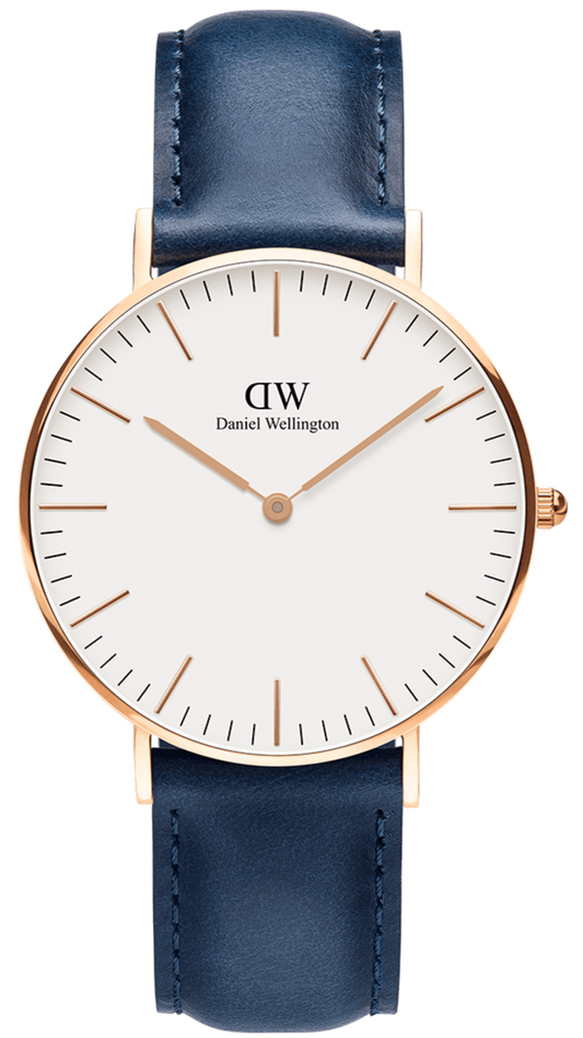  Shop Authentic Daniel Wellington Classic Somerset White Dial Blue Leather Strap Watch For Men - DW00100121 - Luxxuri