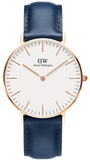  Shop Authentic Daniel Wellington Classic Somerset White Dial Blue Leather Strap Watch For Men - DW00100121 - Luxxuri