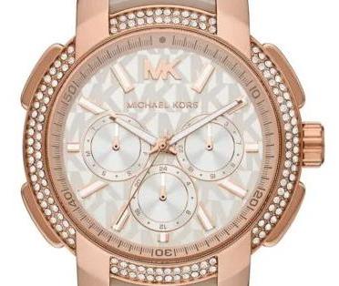  Shop Authentic Michael Kors Sidney Chronograph White Dial Beige Leather Strap Watch For Women - MK6949 - Luxxuri