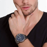  Shop Authentic Diesel Mega Chief Chronograph Blue Dial Black Steel Strap Watch For Men - DZ4329 - Luxxuri
