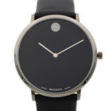  Shop Authentic Movado Museum 70th Anniversary Grey Dial Grey Leather Strap Watch For Women - 0607144 - Luxxuri