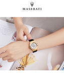  Shop Authentic Maserati Potenza Diamonds Silver Dial Black Leather Strap Watch For Women - R8851108505 - Luxxuri