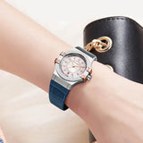  Shop Authentic Maserati Potenza Diamonds Silver Dial Blue Leather Strap Watch For Women - R8851108502 - Luxxuri