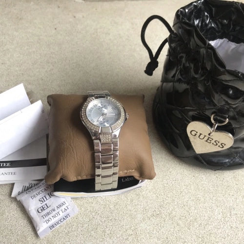  Shop Authentic Guess Mini Prism Diamonds Silver Dial Silver Steel Strap Watch for Women - W12638L1 - Luxxuri
