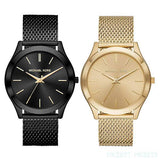  Shop Authentic Michael Kors Slim Runway Quartz Gold Dial Gold Mesh Bracelet Watch For Women - MK8625 - Luxxuri