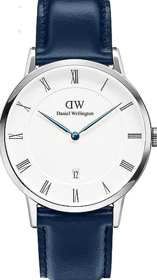  Shop Authentic Daniel Wellington Dapper Somerset White Dial Blue Leather Strap Watch For Men - DW00100192 - Luxxuri