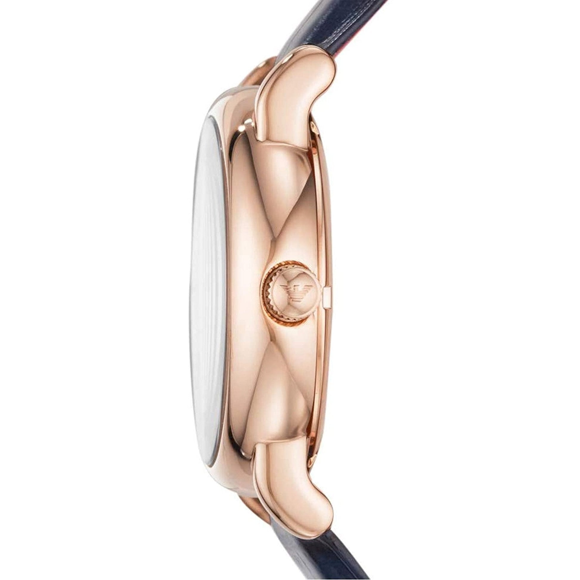  Shop Authentic Emporio Armani Meccanico Silver Dial Blue Leather Strap Watch For Men - AR60009 - Luxxuri