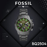  Shop Authentic Fossil Bannon Multifunction Chronograph Green Dial Grey Steel Strap Watch for Men - BQ2504 - Luxxuri