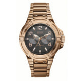  Shop Authentic Guess Rigor Multi Function Black Dial Rose Gold Steel Strap Watch For Men - W0218G3 - Luxxuri