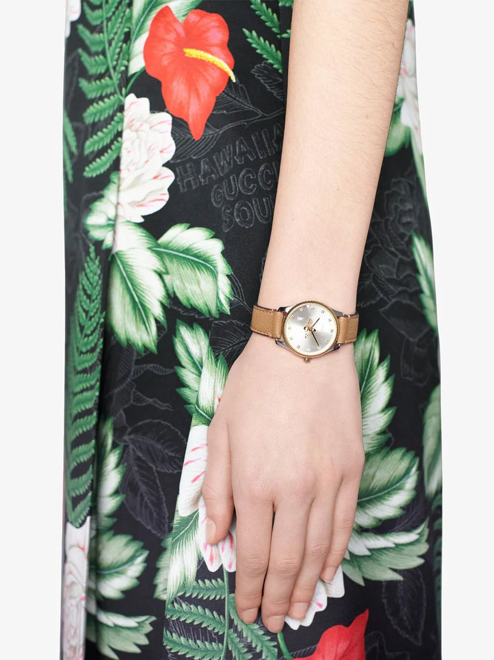  Shop Authentic Gucci G Timeless Quartz Silver Dial Brown Leather Strap Watch For Women - YA1265022 - Luxxuri