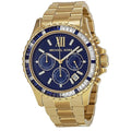  Shop Authentic Michael Kors Everest Chronograph Blue Dial Gold Steel Strap Watch for Women - MK5754 - Luxxuri