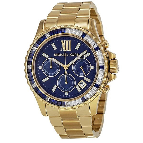  Shop Authentic Michael Kors Everest Chronograph Blue Dial Gold Steel Strap Watch for Women - MK5754 - Luxxuri