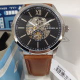  Shop Authentic Fossil Flynn Automatic Black Dial Brown Leather Strap Watch for Men - BQ2270 - Luxxuri
