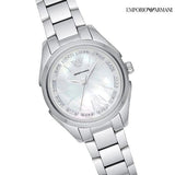  Shop Authentic Emporio Armani Valeria Quartz Mother of Pearl Dial Silver Steel Strap Watch For Women - AR11030 - Luxxuri