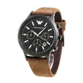  Shop Authentic Emporio Armani Chronograph Black Dial Brown Leather Strap Watch For Men - AR11078 - Luxxuri