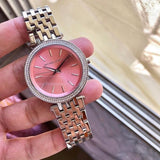  Shop Authentic Michael Kors Darci Crystal Pink Dial Silver Stainless Steel Strap Watch for Women - MK3352 - Luxxuri