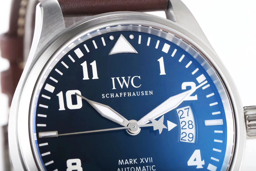  Shop Authentic IWC Pilots Watch Mark XVII Edition Le Petit Prince Blue Dial Brown Leather Strap Watch for Men - IW326506 - Luxxuri