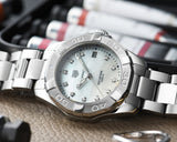  Shop Authentic Tag Heuer Aquaracer Diamonds Mother of Pearl Dial Silver Steel Strap Watch for Women - WBD131B.BA0748 - Luxxuri