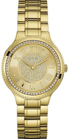  Shop Authentic Guess Madison Diamonds Gold Dial Gold Steel Strap Watch for Women - W0637L2 - Luxxuri