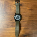 Marc Jacobs Larry Chronograph Black Dial Grey Leather Strap Watch for Men - MBM5034