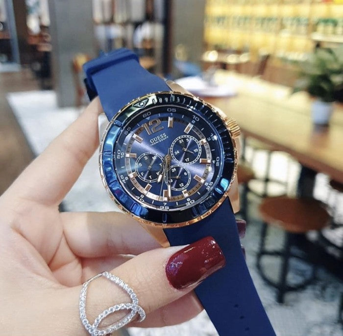  Shop Authentic Guess Maverick Blue Dial Blue Rubber Strap Watch for Men - W0485G1 - Luxxuri