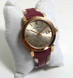  Shop Authentic Burberry Heritage Nova Gold Dial Haymarket Red Leather Strap Watch for Women - BU9111 - Luxxuri