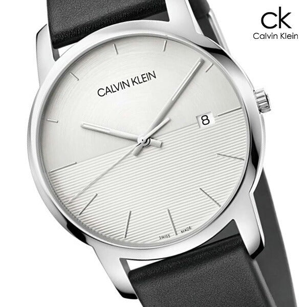  Shop Authentic Calvin Klein City White Dial Black Leather Strap Watch for Men - K2G2G1CD - Luxxuri