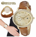  Shop Authentic Michael Kors Whitley Quartz Gold Dial Brown Leather Strap Watch For Women - MK2428 - Luxxuri