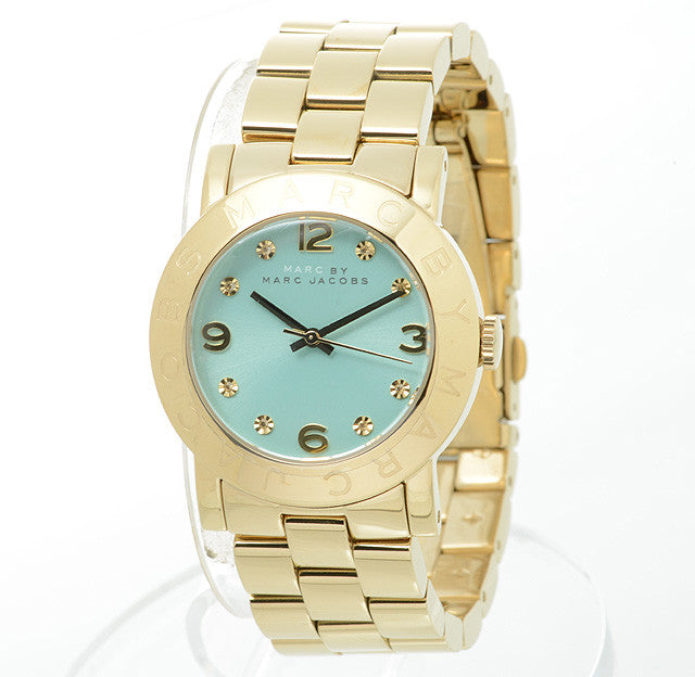  Shop Authentic Marc Jacobs Amy Blue Dial Gold Steel Strap Watch for Women - MBM3301 - Luxxuri