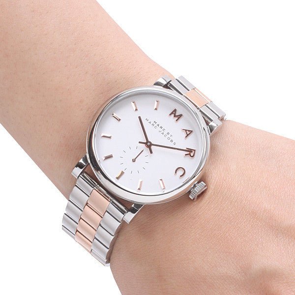  Shop Authentic Marc Jacobs Baker White Dial Two Tone Steel Strap Watch for Women - MBM3312 - Luxxuri