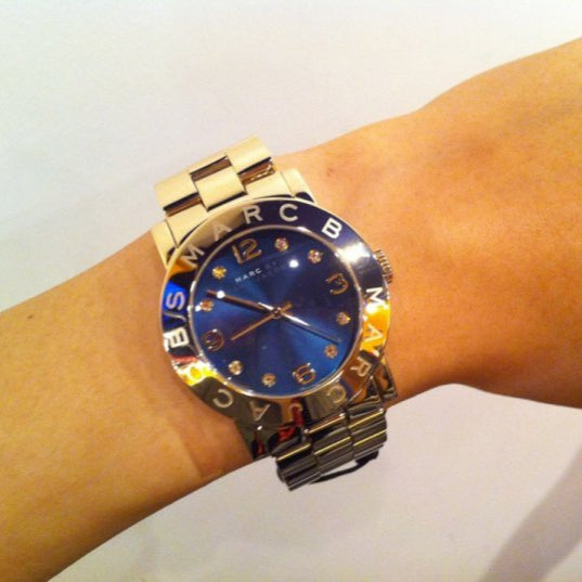  Shop Authentic Marc Jacobs Amy Blue Dial Gold Steel Strap Watch for Women - MBM3166 - Luxxuri