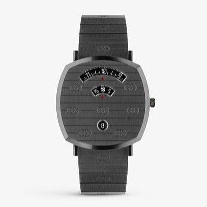 Shop Authentic Gucci Grip Quartz Grey Dial Grey Steel Strap Watch For Men - YA157429 - Luxxuri