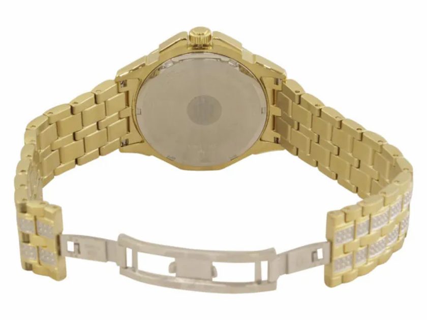  Shop Authentic Bulova Crystal Collection Octova White Dial Gold Steel Strap Watch for Men - 98C126 - Luxxuri