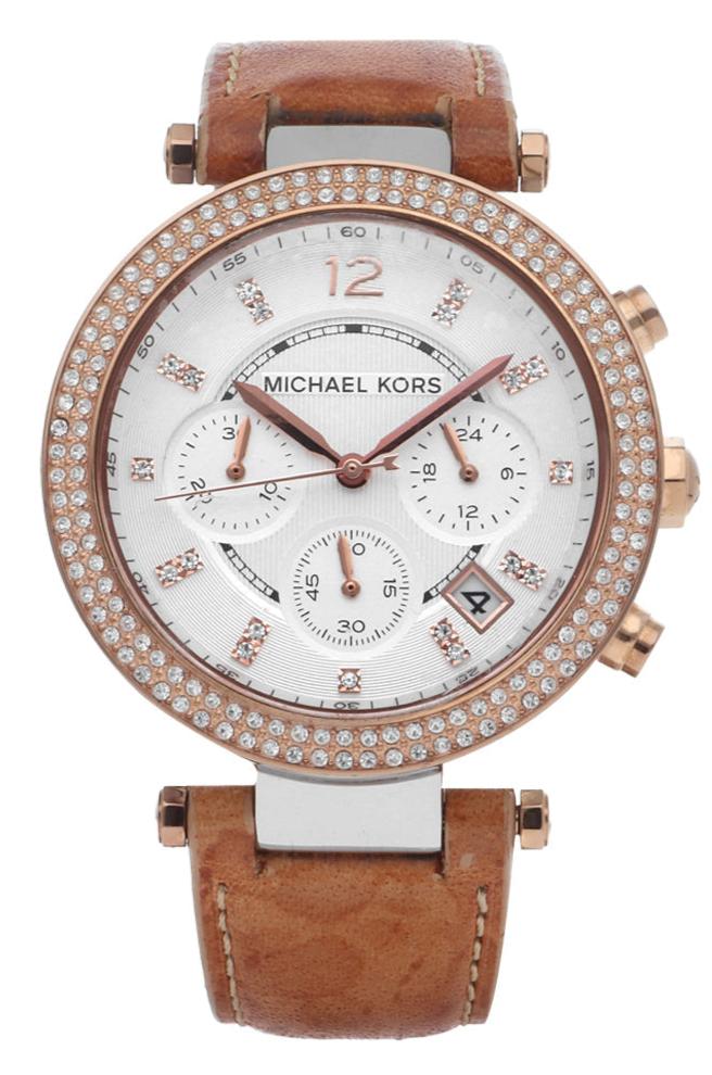  Shop Authentic Michael Kors Parker Chronograph White Dial Tan Leather Strap Watch for Women - MK5633 - Luxxuri