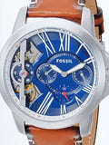  Shop Authentic Fossil Grant Twist Multifunction Blue Dial Brown Leather Strap Watch for Men - ME1161 - Luxxuri