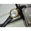  Shop Authentic Gucci Diamantissima Mother of Pearl Dial Black Leather Strap Watch For Women - YA141505 - Luxxuri