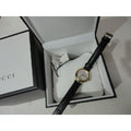  Shop Authentic Gucci Diamantissima Mother of Pearl Dial Black Leather Strap Watch For Women - YA141505 - Luxxuri