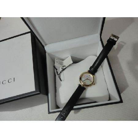  Shop Authentic Gucci Diamantissima Mother of Pearl Dial Black Leather Strap Watch For Women - YA141505 - Luxxuri