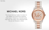  Shop Authentic Michael Kors Runway Analog Crystals Rose Gold Dial Two Tone Steel Strap Watch for Women - MK7355 - Luxxuri